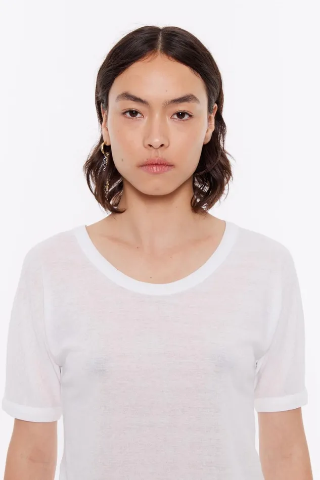 Ivory Fitted Tshirt Ivory Women Bimba Y Lola TShirts Ivory Fitted Tshirt Ivory Women Bimba Y Lola TShirts