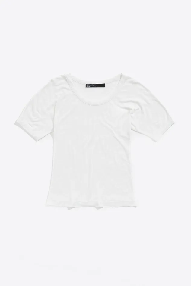 Ivory Fitted Tshirt Ivory Women Bimba Y Lola TShirts Ivory Fitted Tshirt Ivory Women Bimba Y Lola TShirts