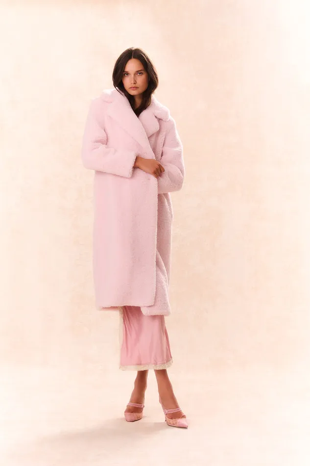 Jackets and Coats WomenKids LoveShackFancy Baileene Faux Shearling Coat Pale Pink Jackets and Coats WomenKids LoveShackFancy Baileene Faux Shearling Coat Pale Pink