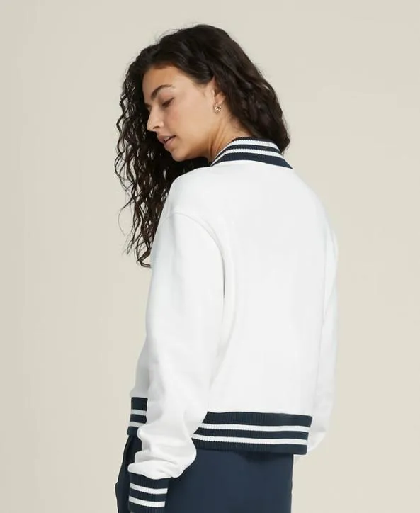 Jackets and Vests Women Wilson Hudson Cropped Varsity Bomber Snow White