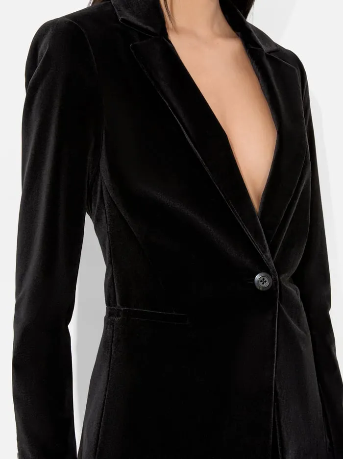 Jackets Coats Women Alice Olivia Macey Velvet Blazer Black