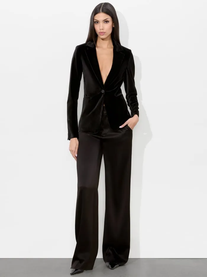 Jackets Coats Women Alice Olivia Macey Velvet Blazer Black