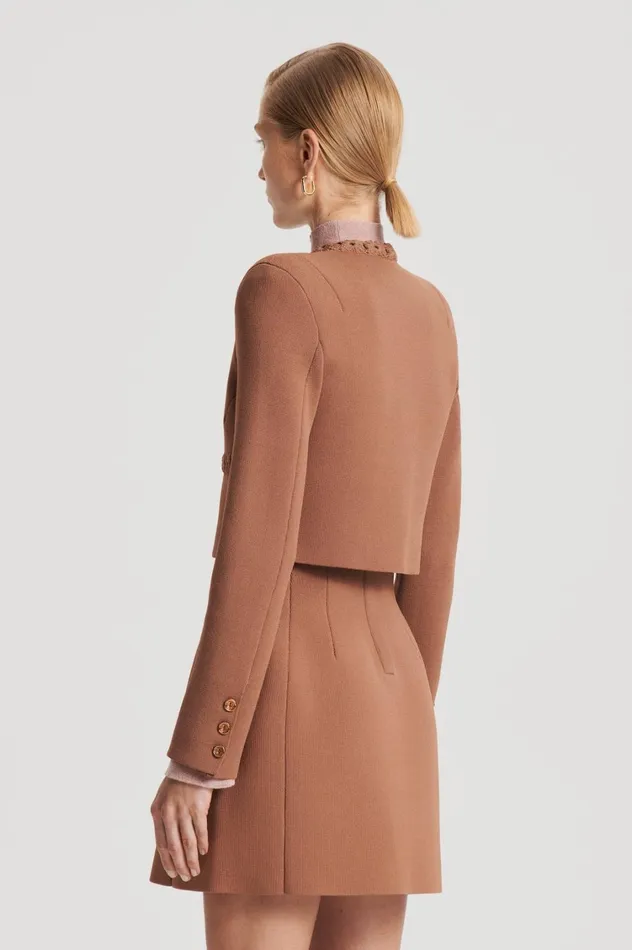 Jackets Women Scanlan Theodore CREPE KNIT DAISY CROP JACKET Spice Jackets Women Scanlan Theodore CREPE KNIT DAISY CROP JACKET Spice