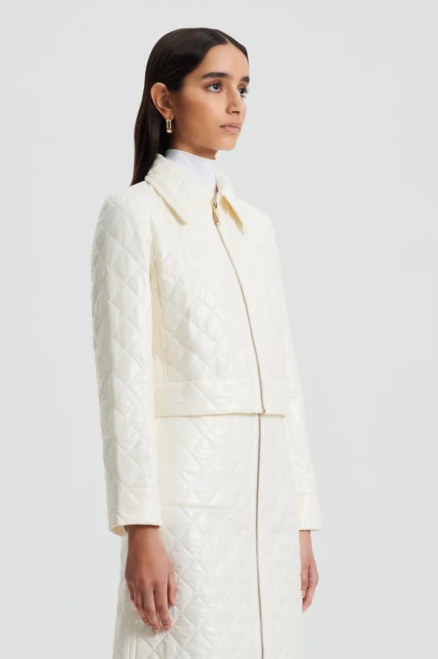 Jackets Women Scanlan Theodore QUILTED JACKET White Jackets Women Scanlan Theodore QUILTED JACKET White