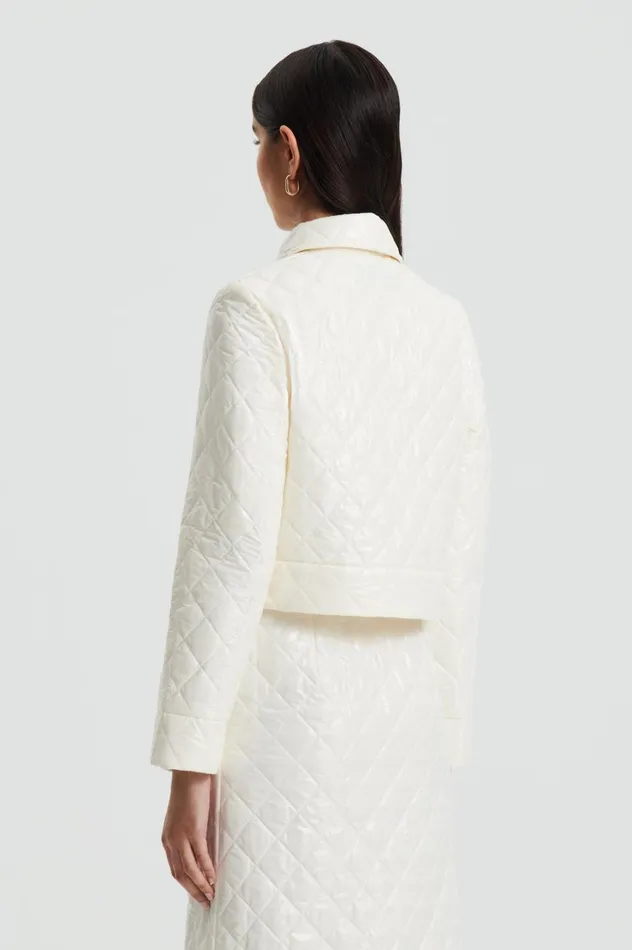 Jackets Women Scanlan Theodore QUILTED JACKET White Jackets Women Scanlan Theodore QUILTED JACKET White