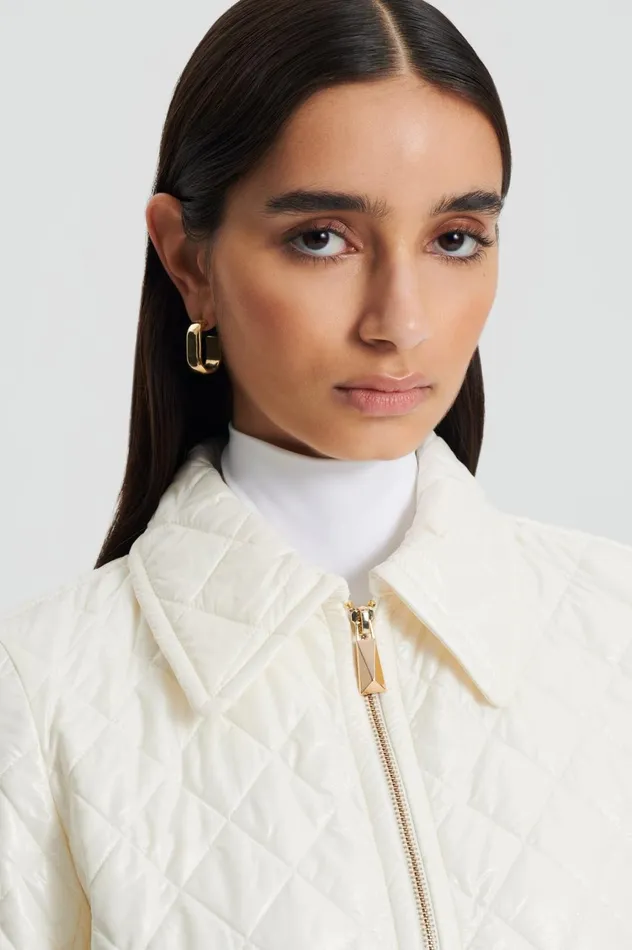 Jackets Women Scanlan Theodore QUILTED JACKET White Jackets Women Scanlan Theodore QUILTED JACKET White