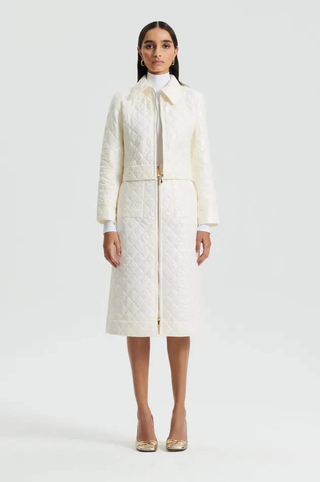 Jackets Women Scanlan Theodore QUILTED JACKET White Jackets Women Scanlan Theodore QUILTED JACKET White