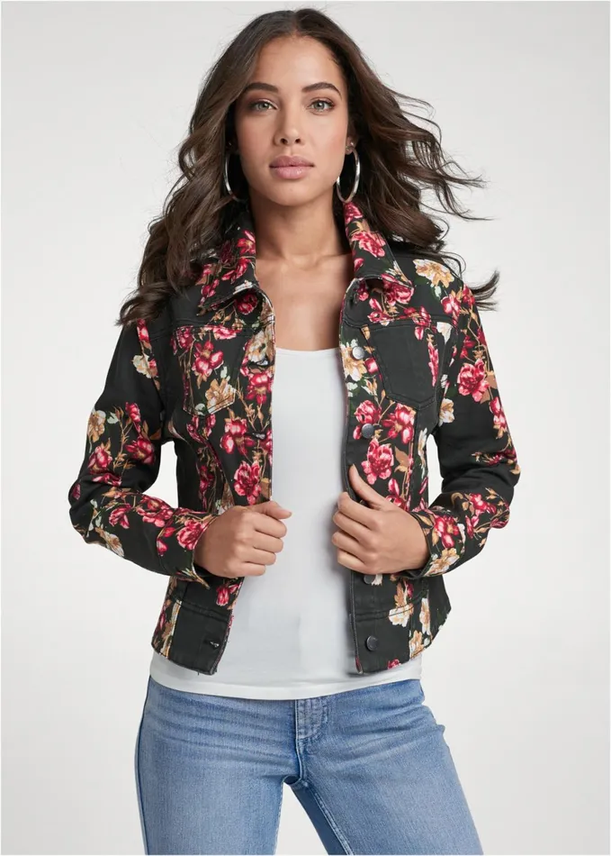 JEAN JACKET Red Multi Women VENUS Denim