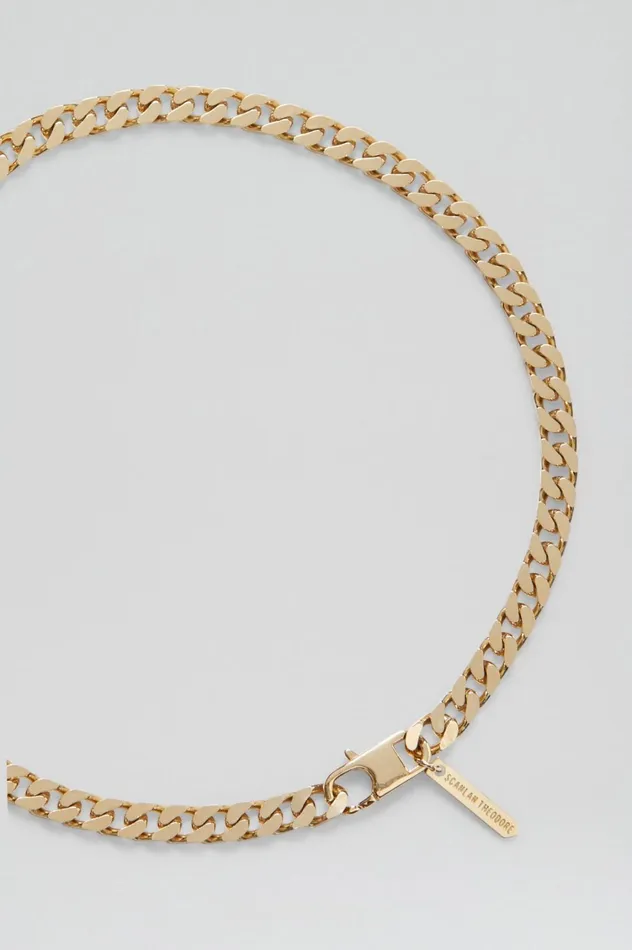 Jewelry Women Scanlan Theodore FLAT CHAIN CHOKER Lightgold Jewelry Women Scanlan Theodore FLAT CHAIN CHOKER Lightgold