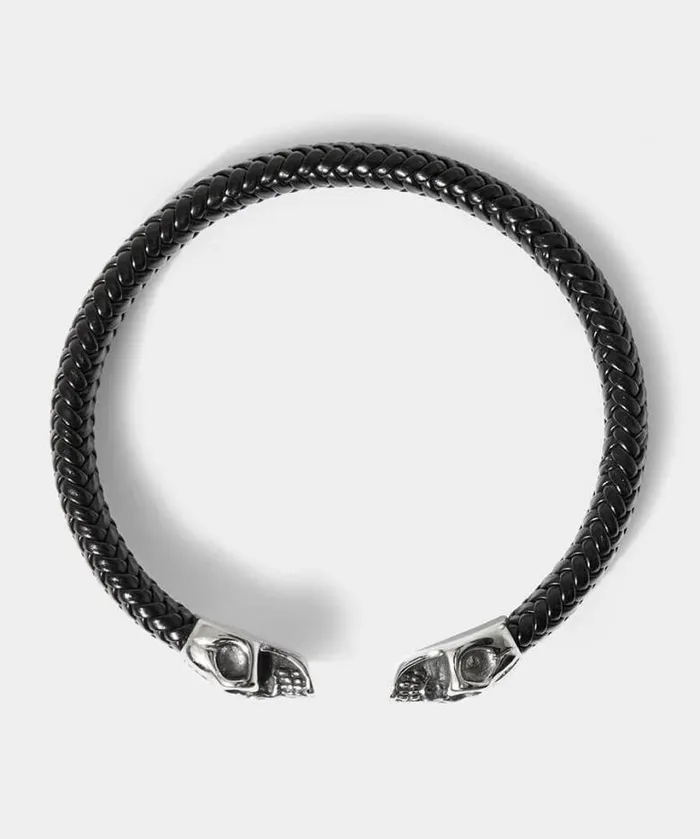 Joe Browns Accessories and Jewellery Men Ivar Double Skull Bracelet Black Joe Browns Accessories and Jewellery Men Ivar Double Skull Bracelet Black