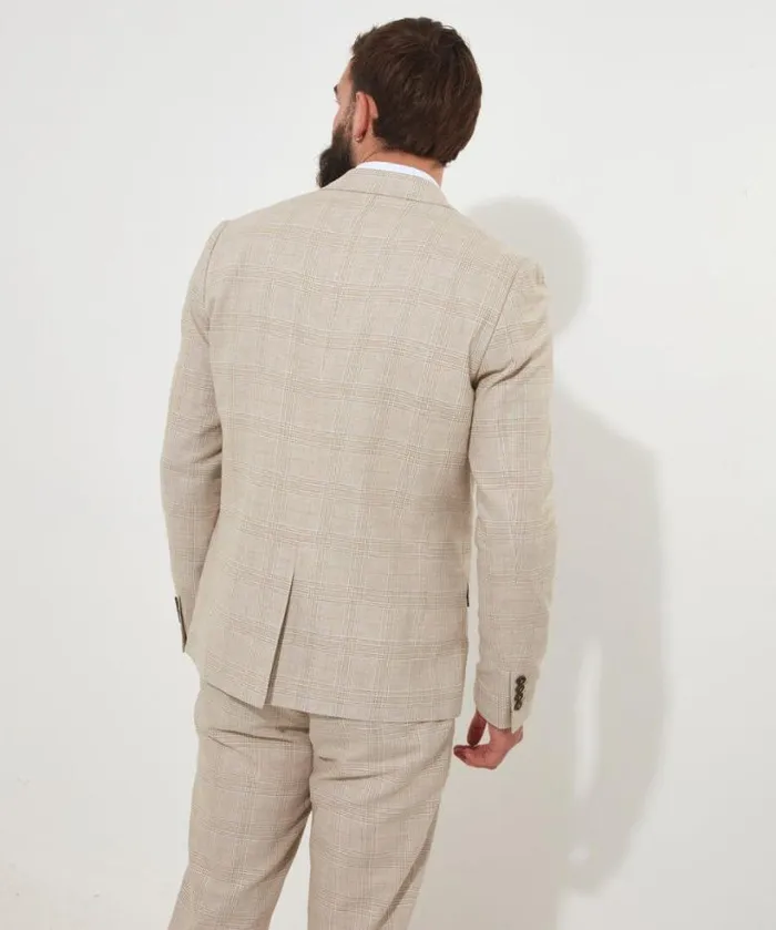 Joe Browns Coats and Jackets Men Delightful Check Blazer Cream Joe Browns Coats and Jackets Men Delightful Check Blazer Cream