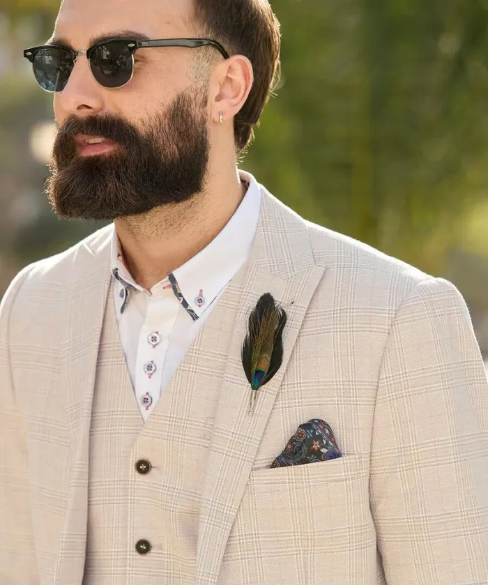 Joe Browns Coats and Jackets Men Delightful Check Blazer Cream Joe Browns Coats and Jackets Men Delightful Check Blazer Cream