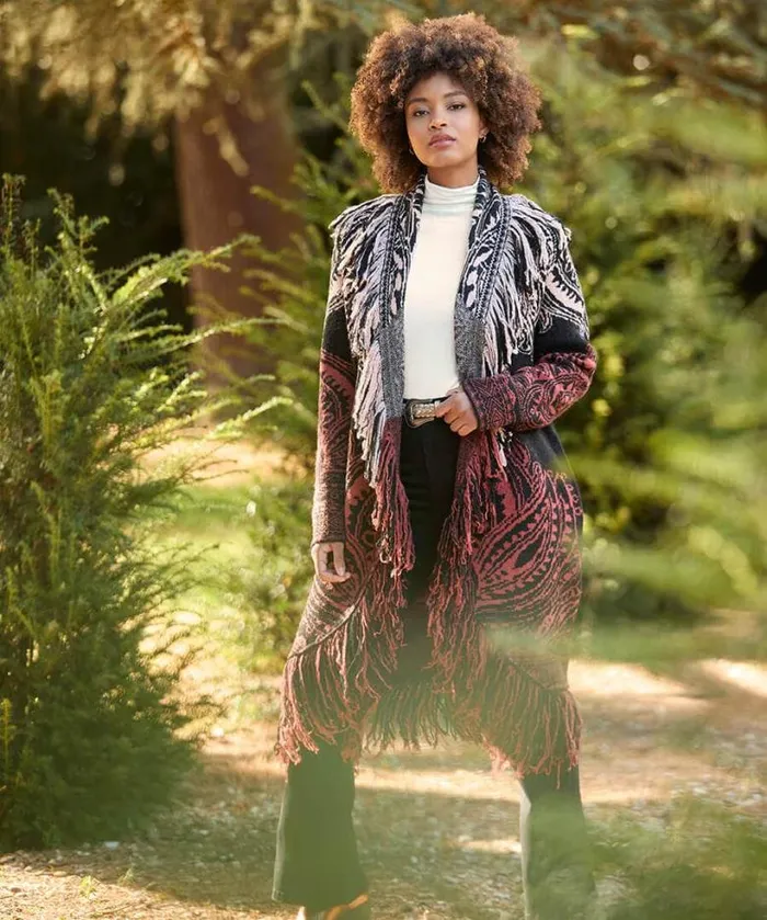 Joe Browns Knitwear and Cardigans Women Winter Nights Fringed Cardigan Black Joe Browns Knitwear and Cardigans Women Winter Nights Fringed Cardigan Black