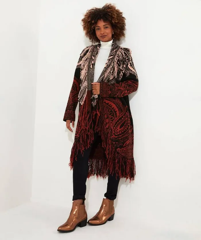 Joe Browns Knitwear and Cardigans Women Winter Nights Fringed Cardigan Black Joe Browns Knitwear and Cardigans Women Winter Nights Fringed Cardigan Black