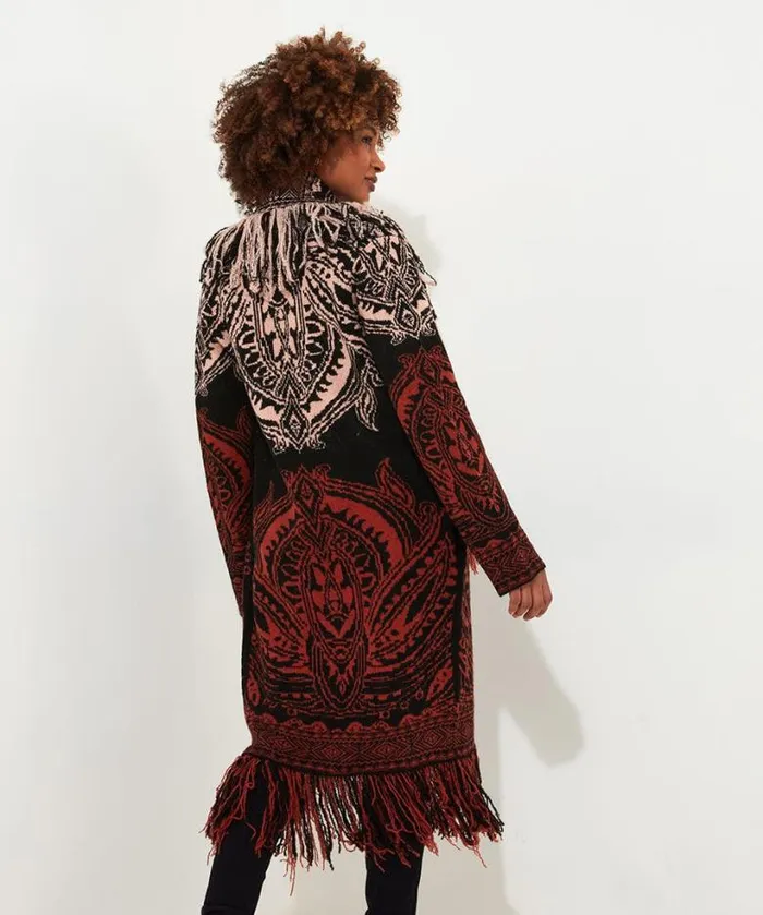 Joe Browns Knitwear and Cardigans Women Winter Nights Fringed Cardigan Black Joe Browns Knitwear and Cardigans Women Winter Nights Fringed Cardigan Black