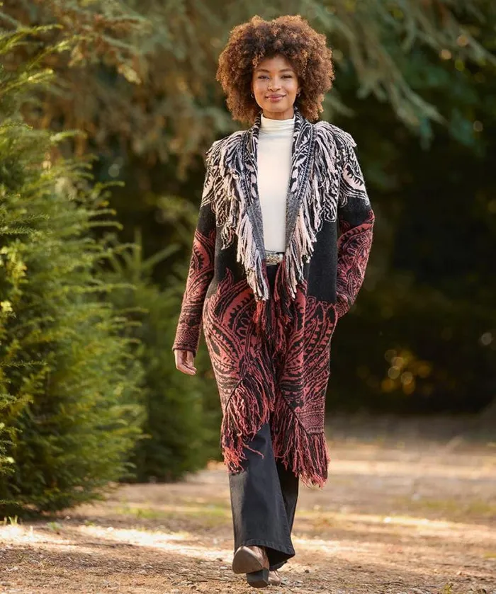 Joe Browns Knitwear and Cardigans Women Winter Nights Fringed Cardigan Black Joe Browns Knitwear and Cardigans Women Winter Nights Fringed Cardigan Black