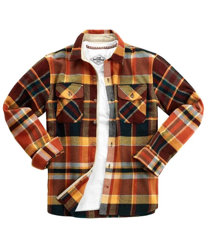 Joe Browns Shirts Men Ready For Action Check Shirt Orange Joe Browns Shirts Men Ready For Action Check Shirt Orange