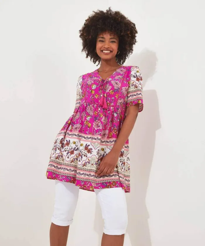 Joe Browns Tops Tunics and Blouses Women Heidi Pink Printed Tunic Pink Joe Browns Tops Tunics and Blouses Women Heidi Pink Printed Tunic Pink