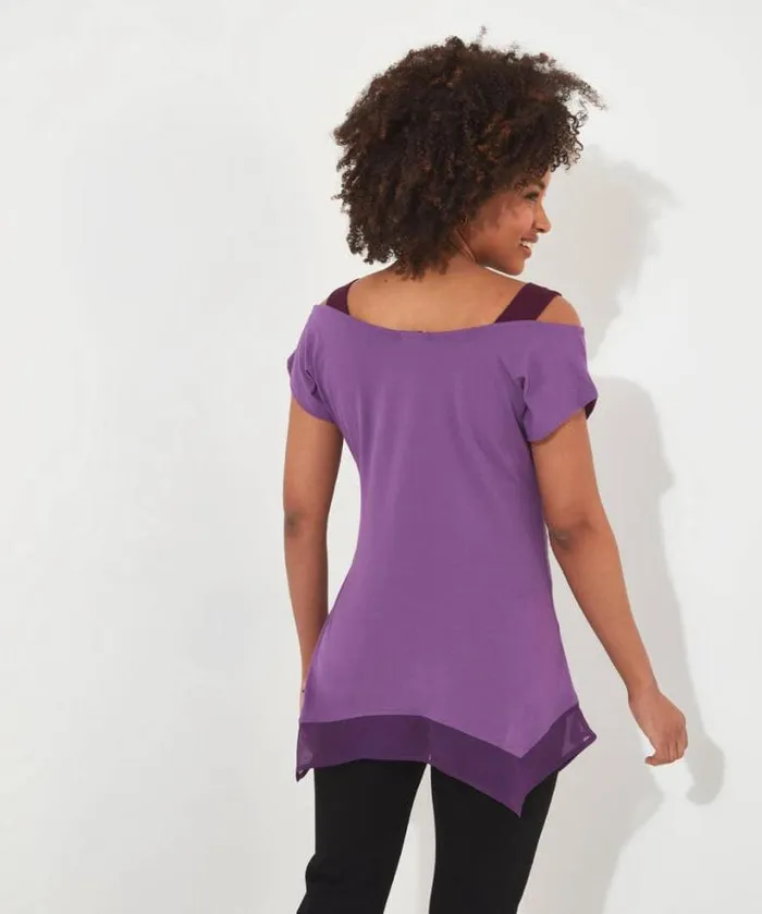 Joe Browns Tops Tunics and Blouses Women Perfect Peacock Jersey Top Purple Joe Browns Tops Tunics and Blouses Women Perfect Peacock Jersey Top Purple