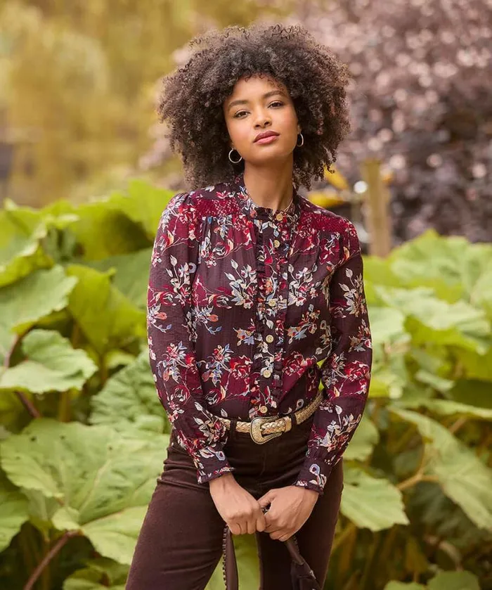 Joe Browns Tops Tunics and Blouses Women Prettiest Floral Blouse And Cami Aubergine Joe Browns Tops Tunics and Blouses Women Prettiest Floral Blouse And Cami Aubergine