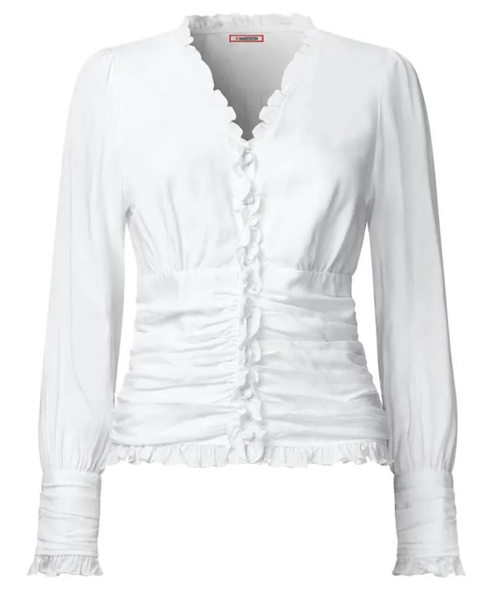 Joe Browns Tops Tunics and Blouses Women Simon039s Vintage Style Blouse White Joe Browns Tops Tunics and Blouses Women Simon039s Vintage Style Blouse White