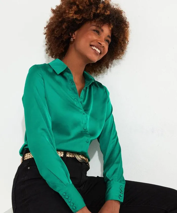 Joe Browns Tops Tunics and Blouses Women Stunning Satin Blouse Green