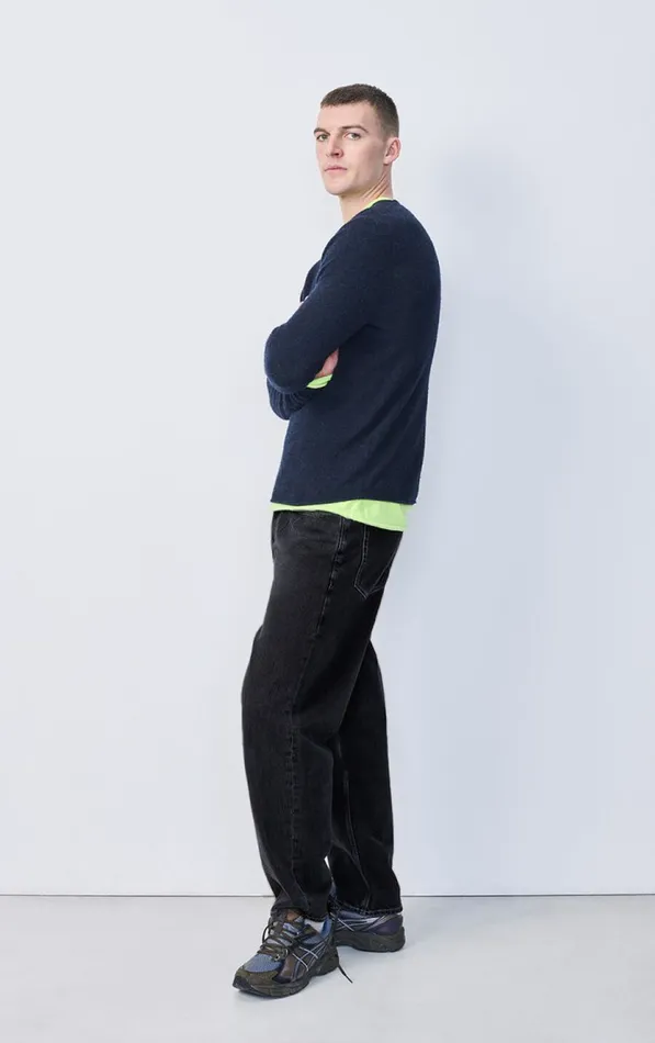 Jumper Ducksbay Navy Melange Black Men American Vintage Jumpers and Cardigans Jumper Ducksbay Navy Melange Black Men American Vintage Jumpers and Cardigans