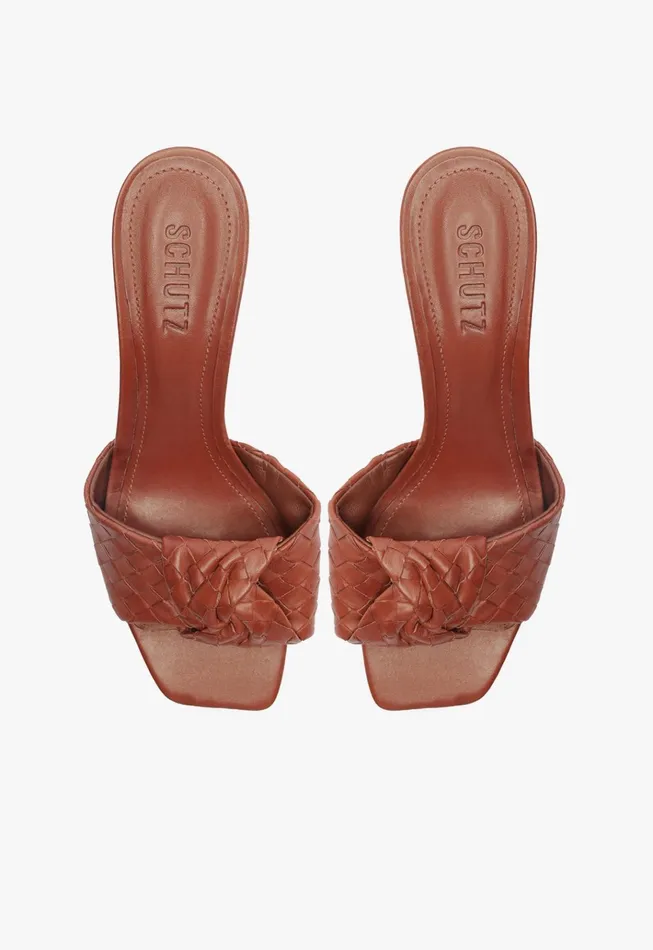 Kareena Knot Mule Sandal Brown Women Schutz Shoes Mules