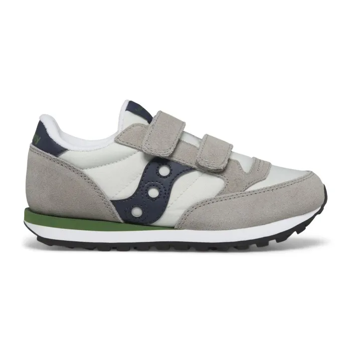 Kids Jazz Double Hook and Loop Greynavygreen Saucony