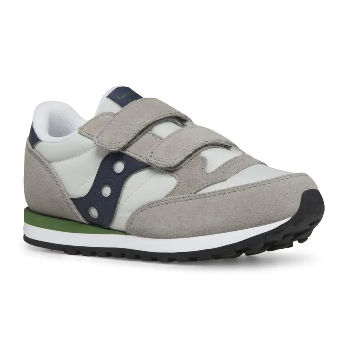 Kids Jazz Double Hook and Loop Greynavygreen Saucony