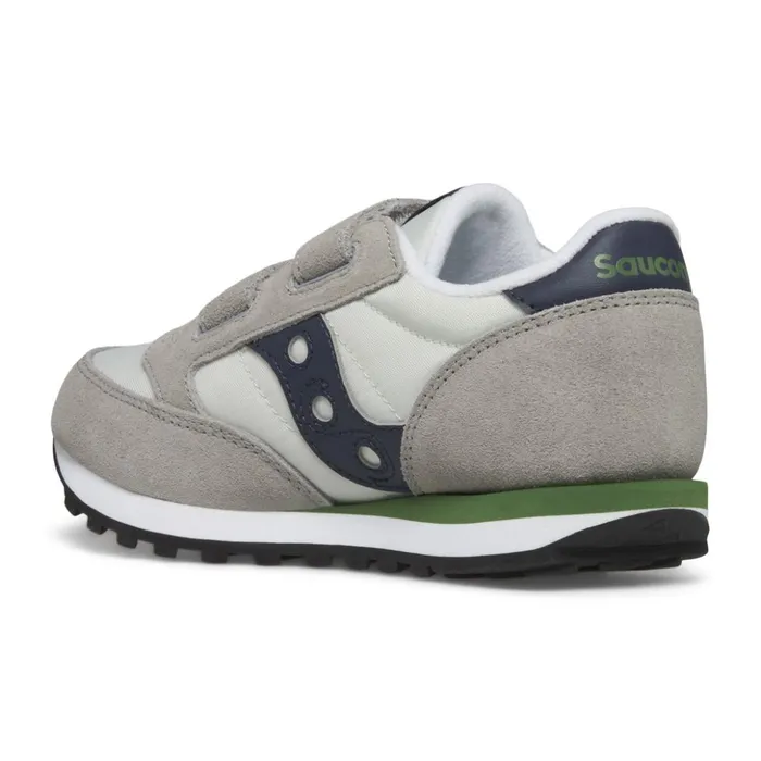 Kids Jazz Double Hook and Loop Greynavygreen Saucony