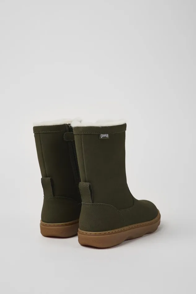 Kids Kiddo Green Nubuck Boots For Kids Camper Boots Kids Kiddo Green Nubuck Boots For Kids Camper Boots