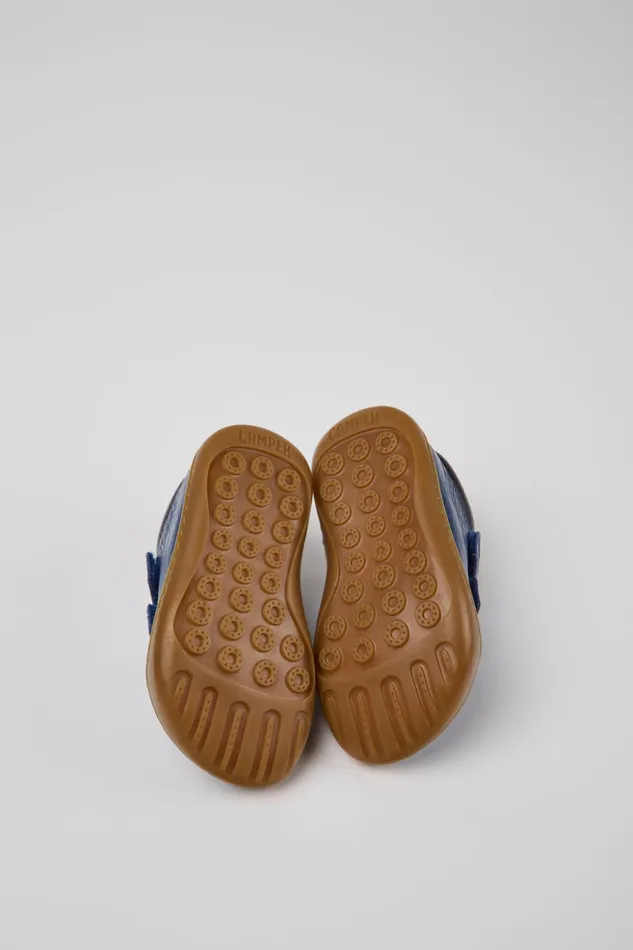 Kids Peu Blue Leather Shoes For Kids Camper Sneakers Kids Peu Blue Leather Shoes For Kids Camper Sneakers