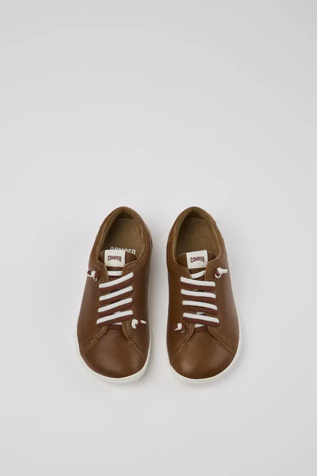 Kids Peu Brown Leather Kids039 Shoes Camper Casual Shoes
