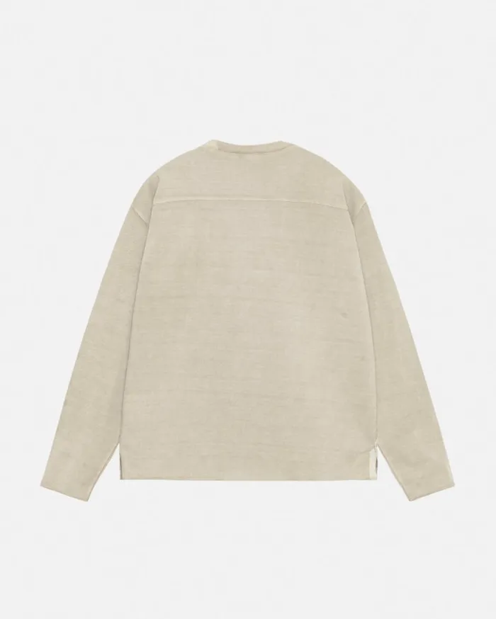 Knits MenWomen Stussy FOOTBALL CREW PIGMENT DYED COTTON