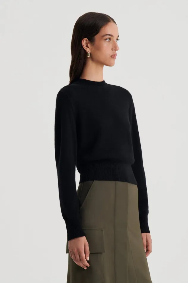 Knitwear Women Scanlan Theodore CASHMERE CREW SWEATER Black