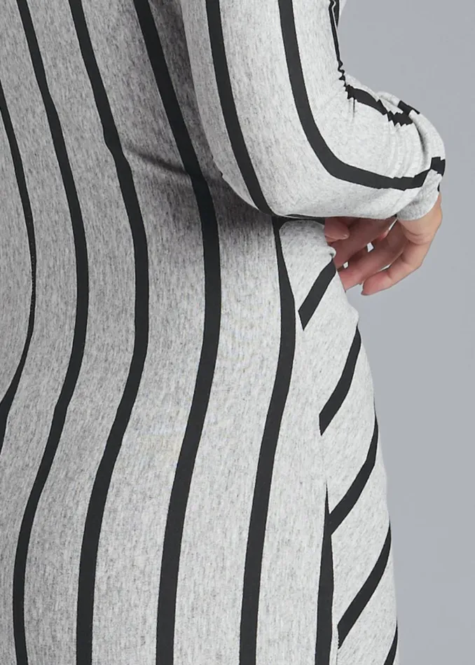 KNOT FRONT MAXI DRESS Grey and Black Women VENUS Sundresses