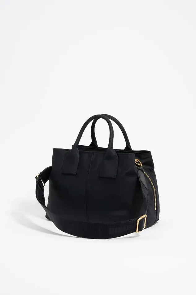 Large Black Nylon Pocket Handbag Black Women Bimba Y Lola Crossbody Bags