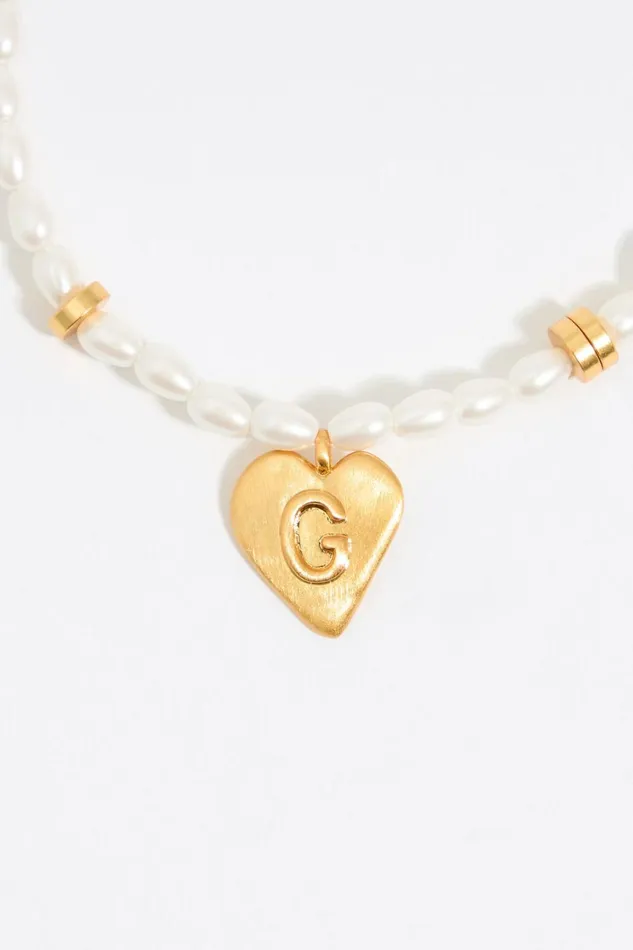 Letter G Heart And Pearl Bracelet Gold Women Bimba Y Lola Alphabet Letter G Heart And Pearl Bracelet Gold Women Bimba Y Lola Alphabet