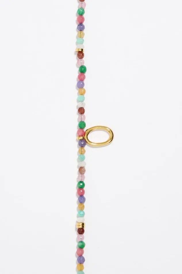 Letter O Multicolor Stones Necklace Gold Women Bimba Y Lola Alphabet Letter O Multicolor Stones Necklace Gold Women Bimba Y Lola Alphabet