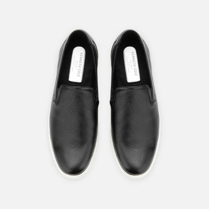 Liam Pebbled Leather SlipOn Sneaker Black Men Kenneth Cole Loafers