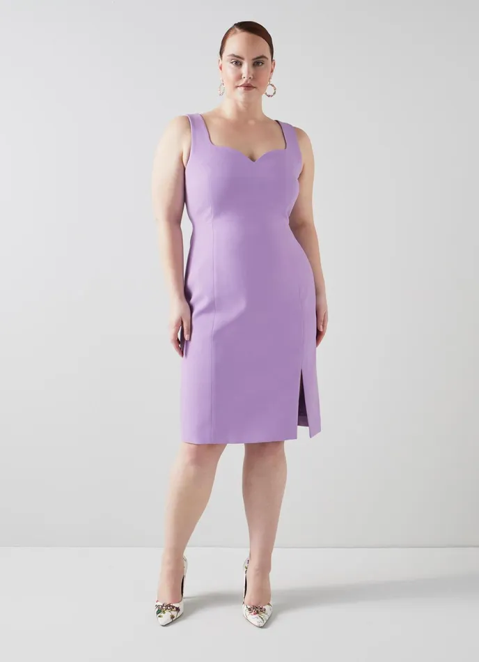 LK Bennett Adele Lilac Recycled Crepe Shift Dress Women Dresses