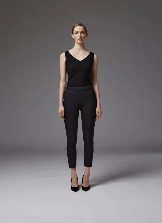 LK Bennett Evan Black Crepe SlimCut Trousers Women Trousers