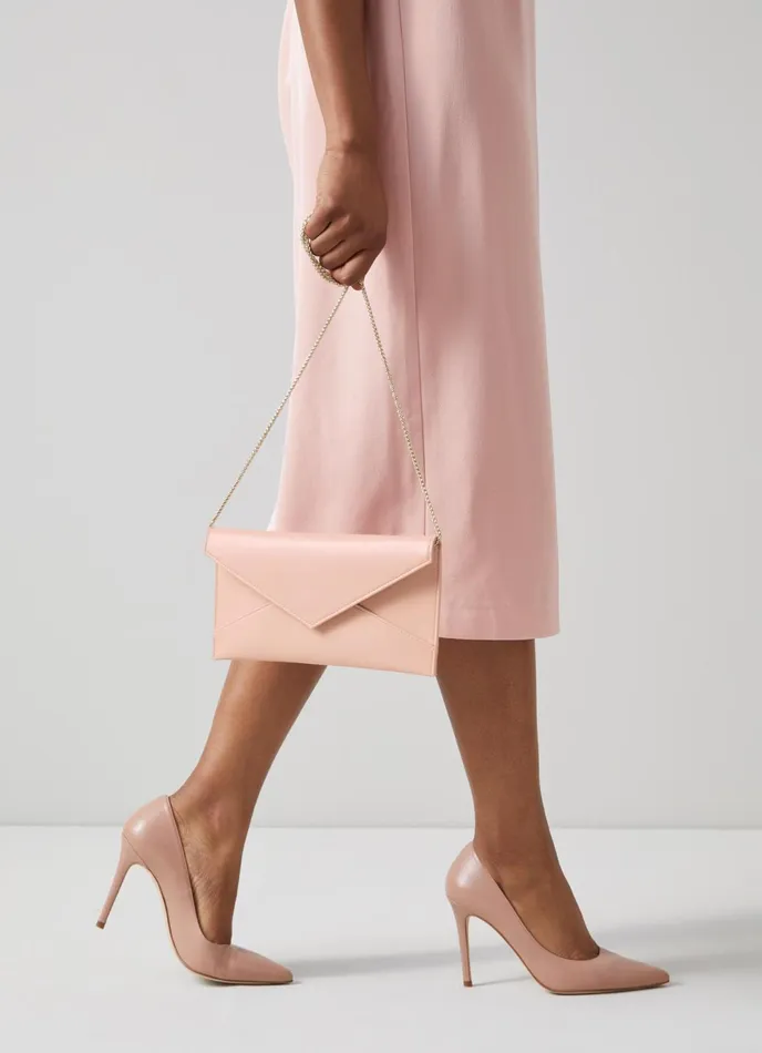 LK Bennett Fern Rose Pink Leather Pointed Toe Courts Women Court Shoes