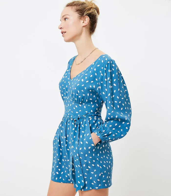 LOFT Brushstroke VNeck Romper Rivers End Women Jumpsuits and Rompers
