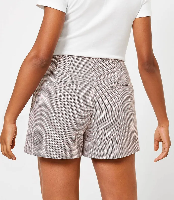 LOFT Curvy Structured Shorts Pink Multi Women Shorts