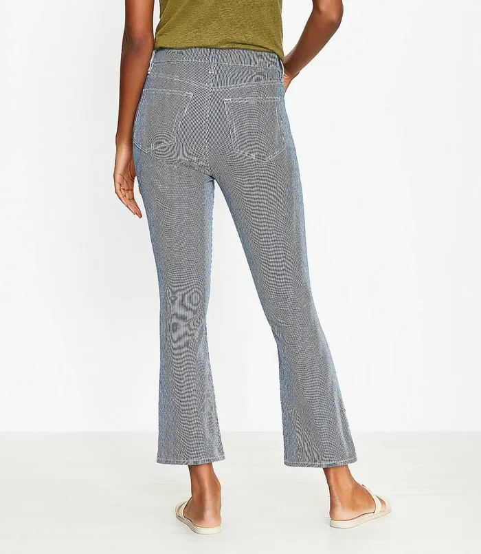 LOFT High Rise Kick Crop Jeans In Indigo Stripe Indigo Stripe Women Jeans