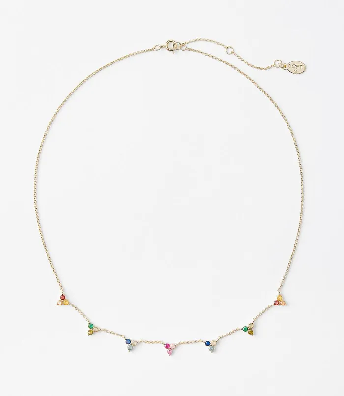 LOFT Stone Cluster Necklace Gold Women Jewelry