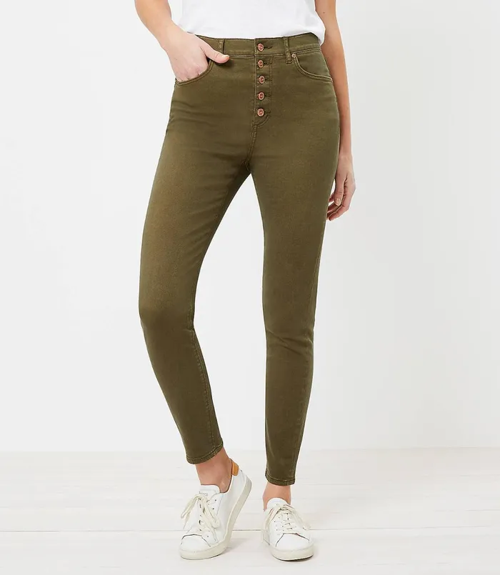 LOFT The High Waist Button Front Skinny Jean In Vintage Olive Vintage Olive Women Jeans LOFT The High Waist Button Front Skinny Jean In Vintage Olive Vintage Olive Women Jeans