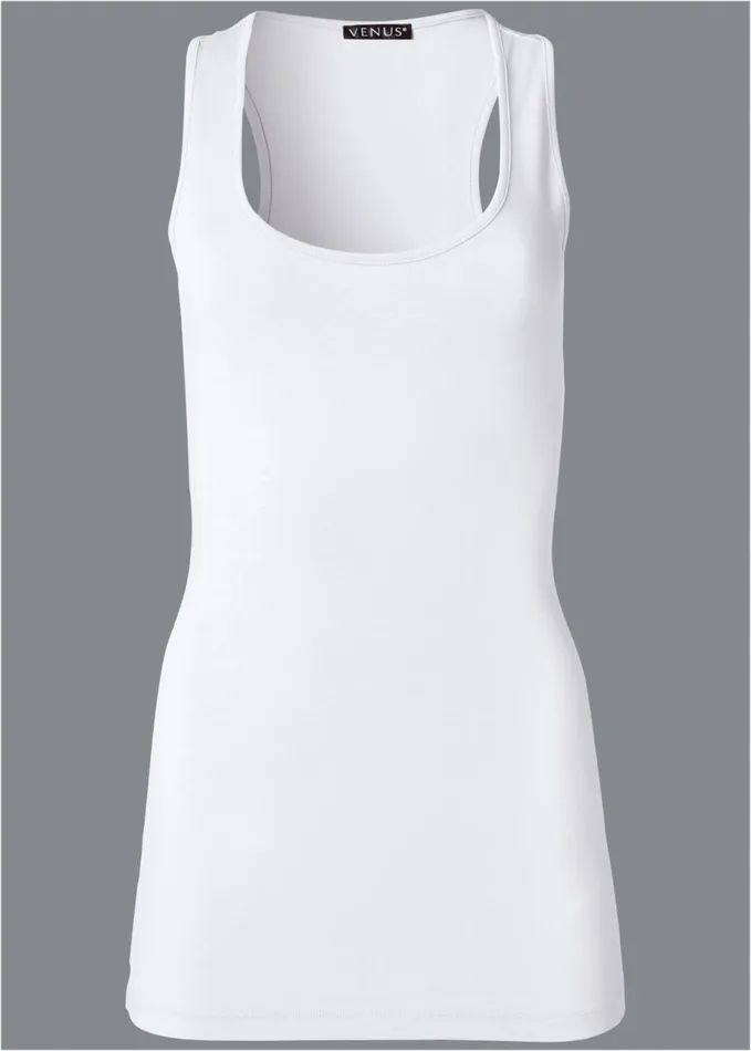 LONG AND LEAN TANK White Women VENUS Venus Basics Tops